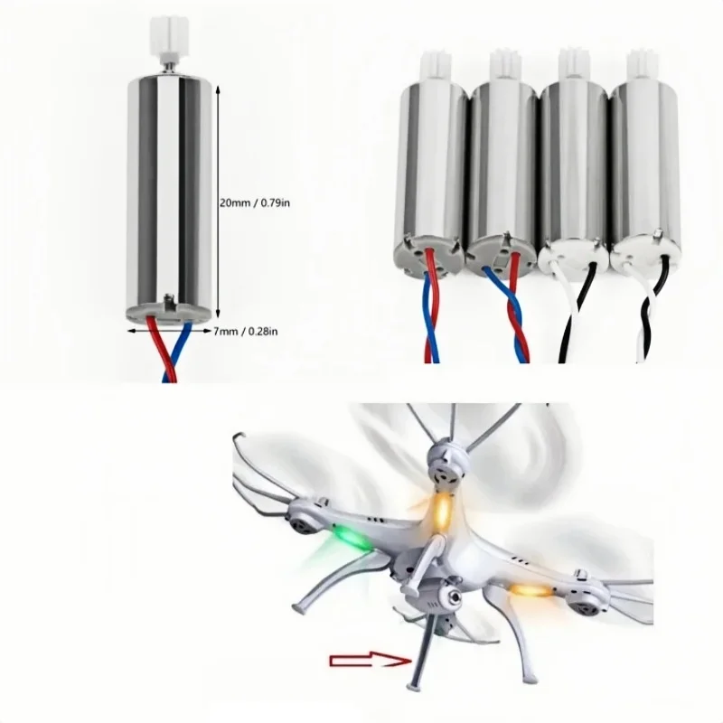 

Syma X5C X5C1 X5SW Upgrade Motors 4PCS 720 Coreless Motors W Gears 2CW 2CCW for X5SC JXD385 U816 V252 RC Drone Replacement Super