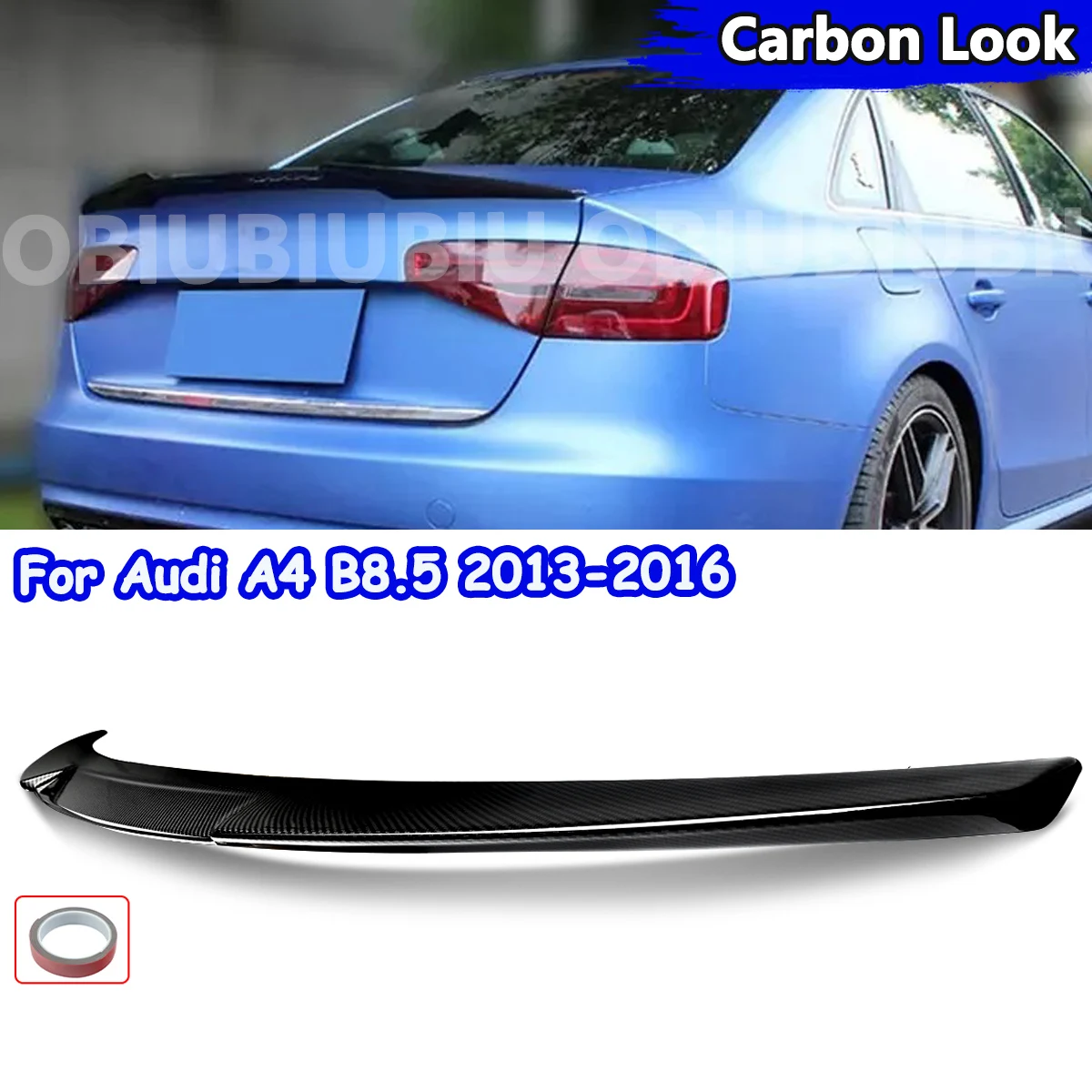 

FOR AUDI A4 B8.5 Trunk Tail Fin SALOON S4 2013 2014 2015 2016 REAR ROOF SPOILER RS4 CARBON LOOK M4 STYLE Wing Lip Decoration