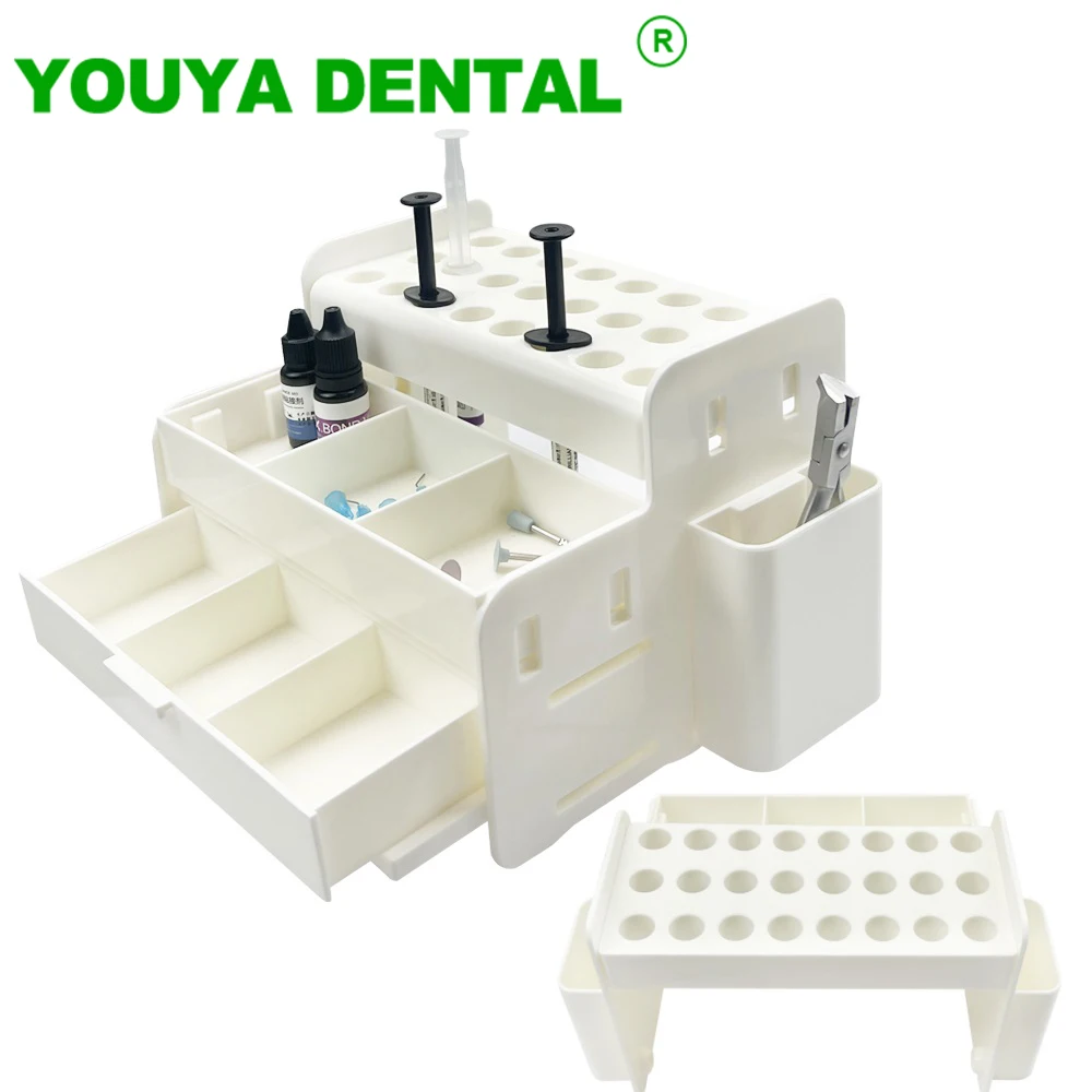 Dental Composite Resin Holder Acrylic Organizer Oral Material Syringe Storage Applicator Dispenser Box Dentistry Clinic Supplies