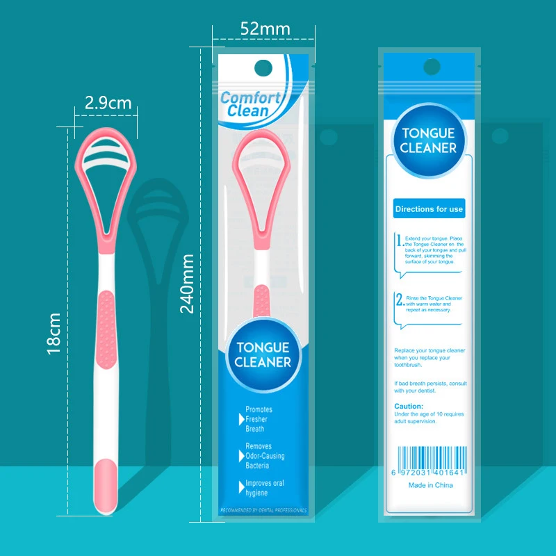 1pc Tongue Scraper 19cm Blue/Pink/Yellow/Green/Orange Oral Care Brush Keep Fresh Breath Enhancing Oral Hygiene Silica Gel Tools
