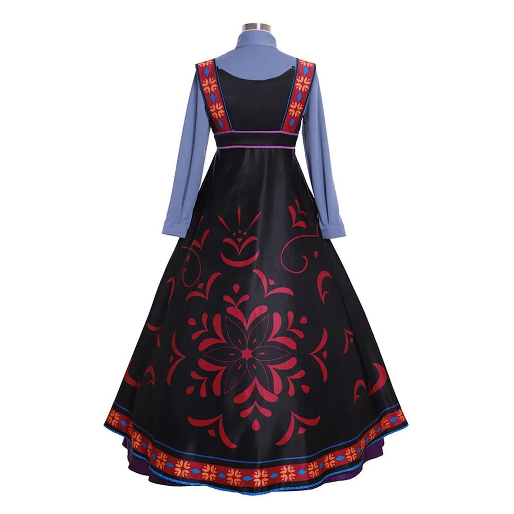 Anime Cosplay Anna Moeder Kostuum Vrouwen Vintage Prachtige Patchwork Patroon Koningin Verkleedkleding Halloween Middeleeuwse Iduna Baljurk