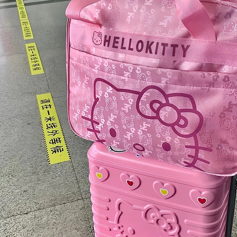 Sanrio Hello Kitty Travel Bags Large Capacity Kawaii Messenger Luggage Bag For Women Aeroplane Travel Backpack Shoulder Bag