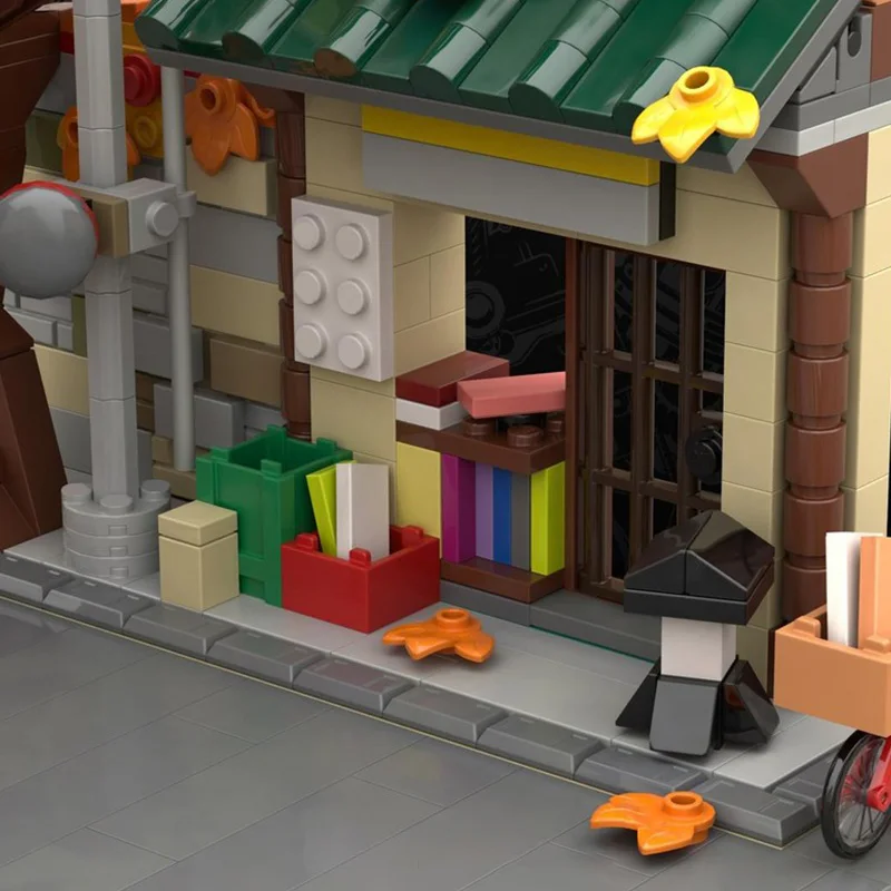 1056 PCS Urban Soft autumn streets MOC Customize Modular Building Block Technology Popular Design Simple DIY Toy Birthday Gift