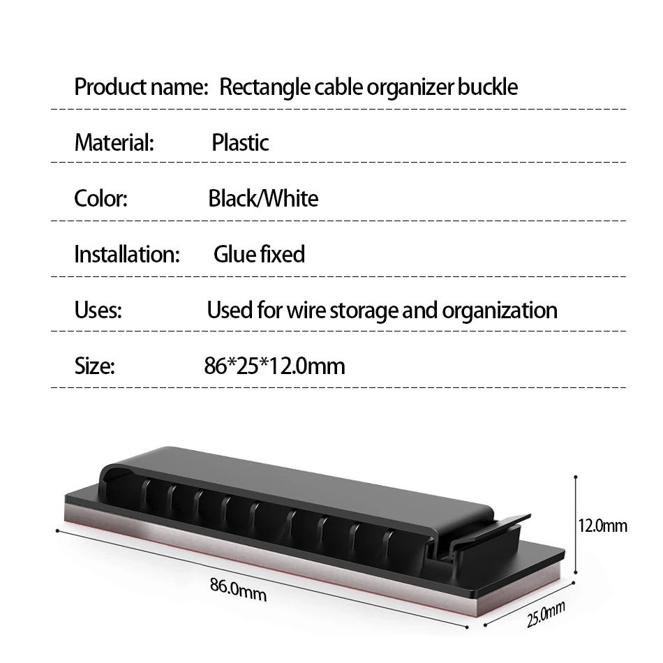 3 قطعة 5/8/10 فتحات ذاتية اللصق منظم الكابلات مقاطع حامل السلك لمكتب التلفزيون الكمبيوتر إيثرنت تحت مكتب إدارة الحبل USB