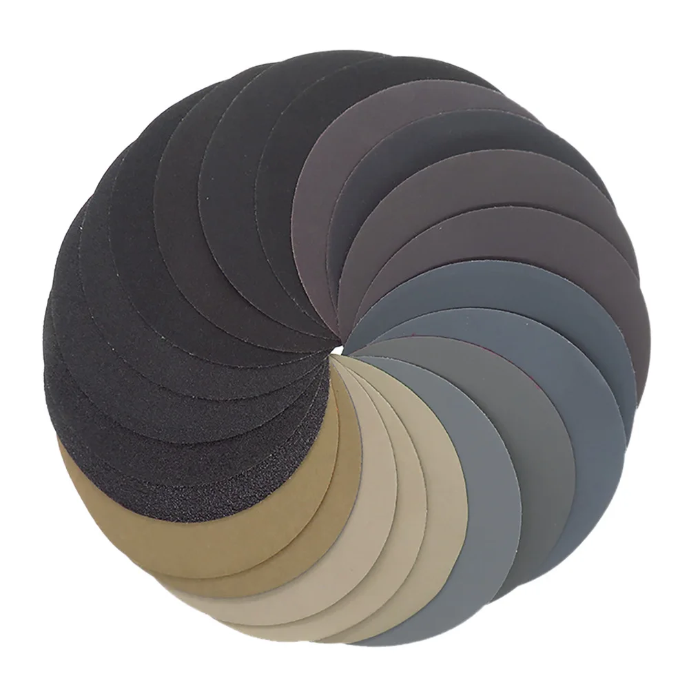 5inch Sandpaper 125mm 60-10000 Grit Round Shape Sanding Discs Hook Loop Sanding Paper Buffing Sheet Sandpaper 8 Hole Sander Pad