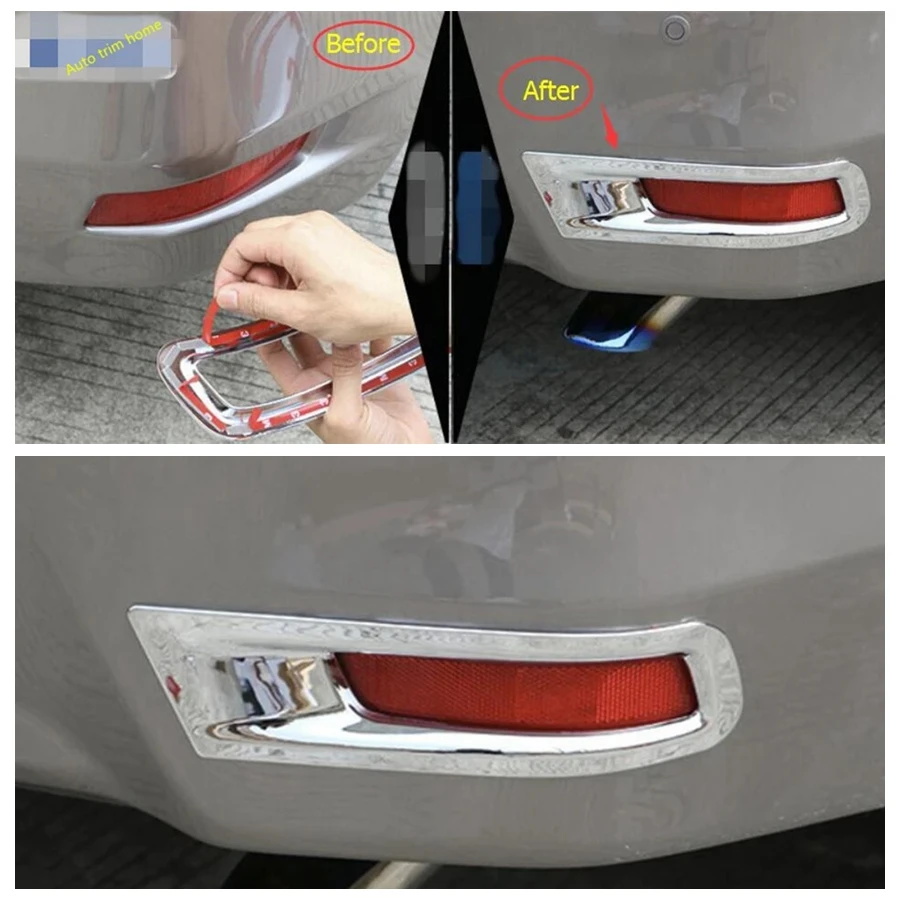 ABS Chrome Rear Tail Bumper Fog Lights Lamps Decor Frame Cover Sticker Trim Fit For Toyota Corolla 2017 2018 Car Accessories