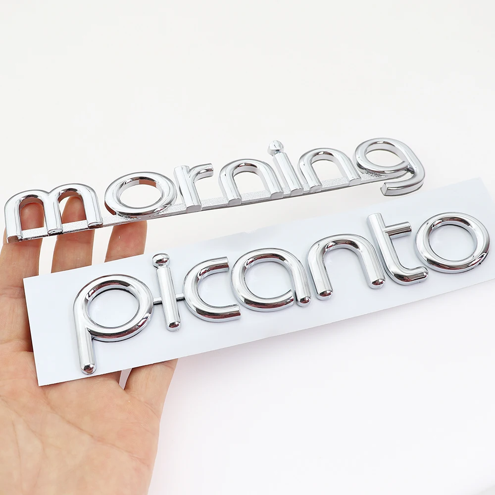 1PC 3D ABS picanto morning Car Letter Logo Sticker Tail Bumper Badge Auto Rear Trunk Emblem Decals Accessories QY