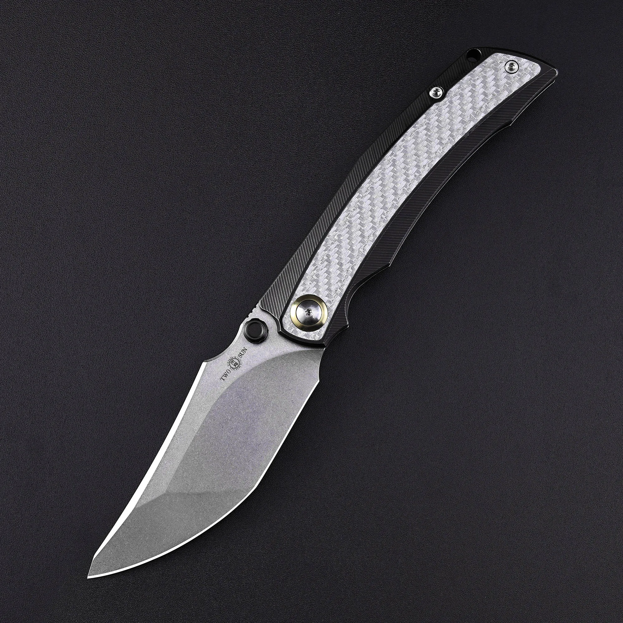 TWOSUN TS554 Folding Knife 14C28N Steel Blade Military Hunting Knives Tools for Woodwork Titanium Handle Folding edc Hand Tool