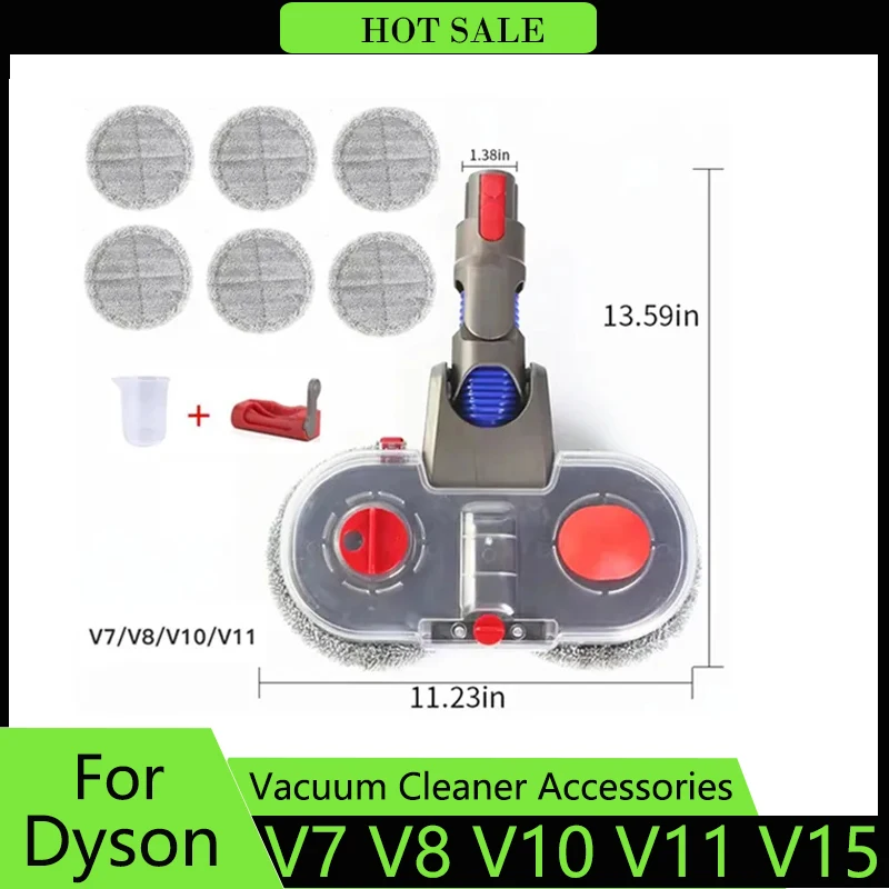 Electric Mopping Vacuum Brush and Cleaner Cleaning Cloth for Dyson V7 V8 V10 V11 Replaceable Parts with Water Tank Set