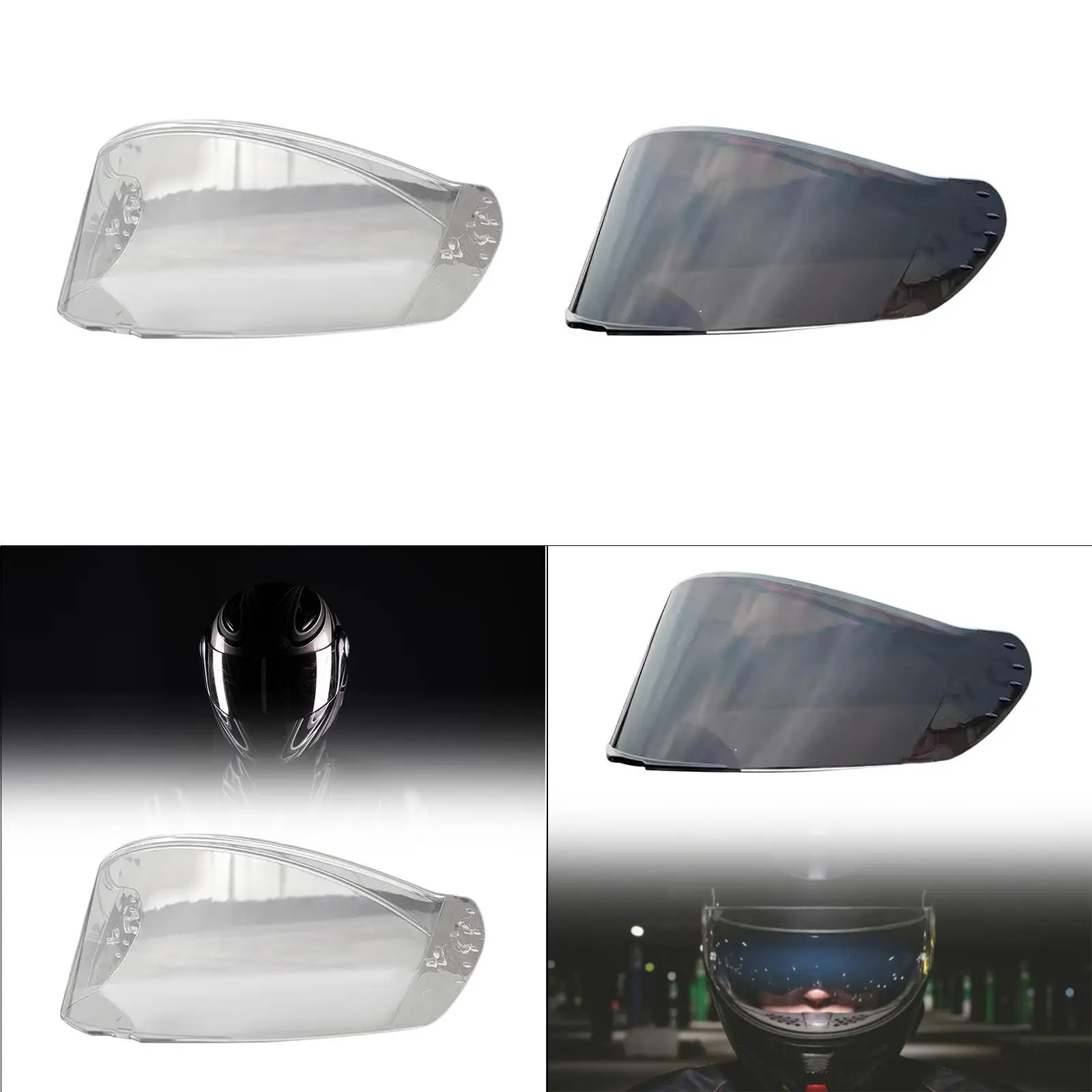 

Motorbike Helmet Visor Lens Professional Premium Easy Installation Lightweight Windproof Replaces Wind Shield for 966 Model