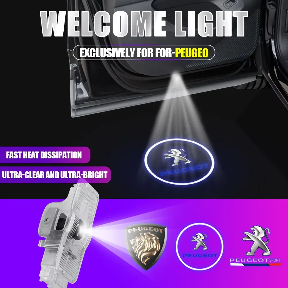 

HD Car Door Emblem Welcome Lights LED Auto Laser Projector Light For Peugeot 407 CRZ 508 2010 2011 Accessories