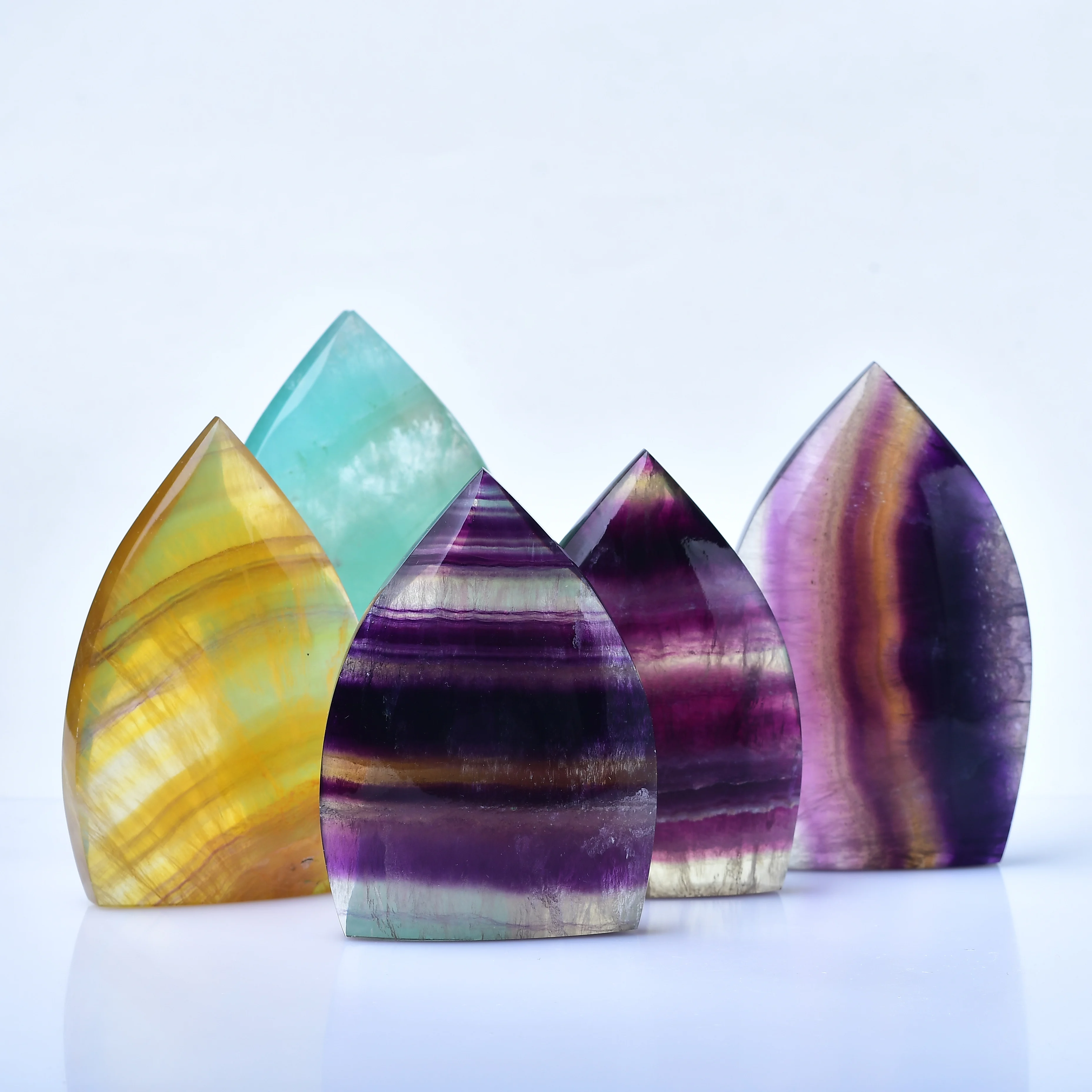 Natural Colorful Fluorite freeform Tower Crystal Quartz Point Flame Rainbow Home Decoration Obelisk Stone