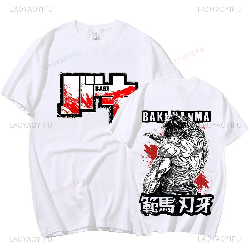 Camisetas informales de manga corta de Anime Baki The Grappler Yujiro Hanma, ropa holgada suave a la moda para adolescentes, ropa de calle Harajuku