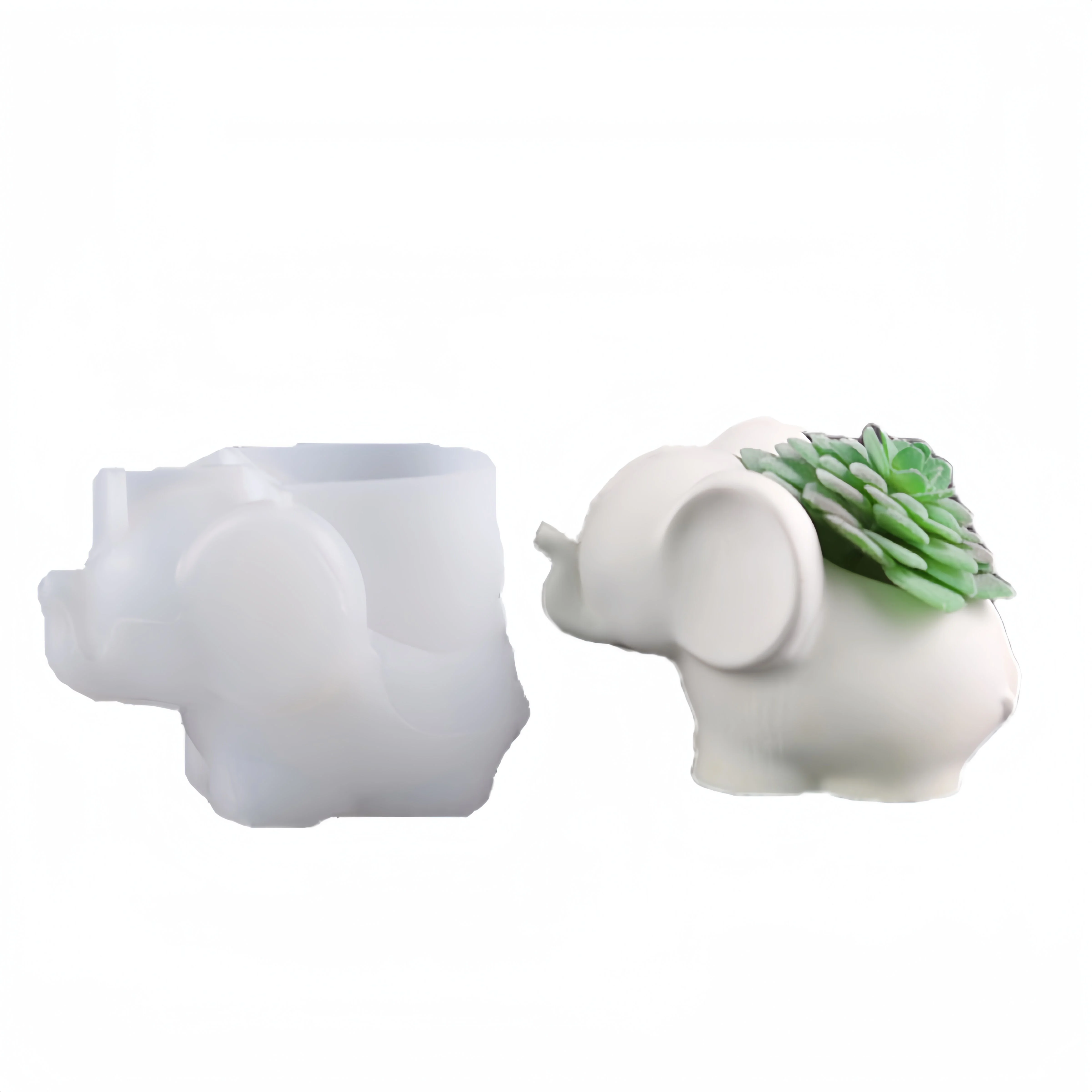 Cute Elephant Hedgehog Conch Geometric Modeling Concrete Cement Fleshy Flower Pot Silicone Mold Epoxy Resin Plaster Mould