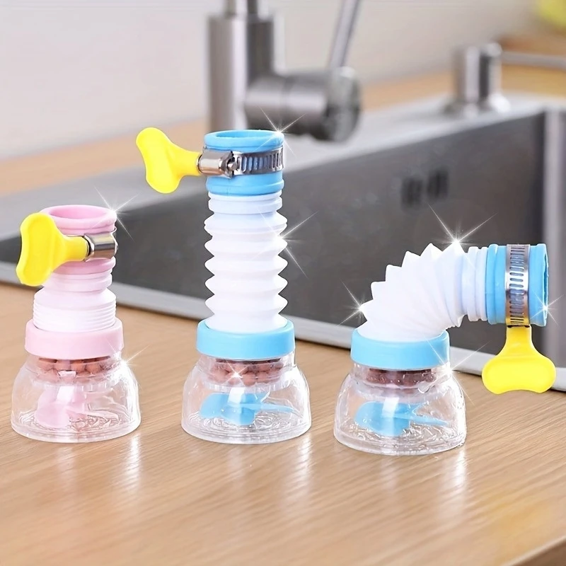 Verstellbarer Wasserhahn-Duschkopf, drehbar, einziehbar, spritzwassergeschützt, Wasserhahnverlängerung, PP-Material für Zuhause, Küche, Wohnmobil, Waschbeckenarmaturen