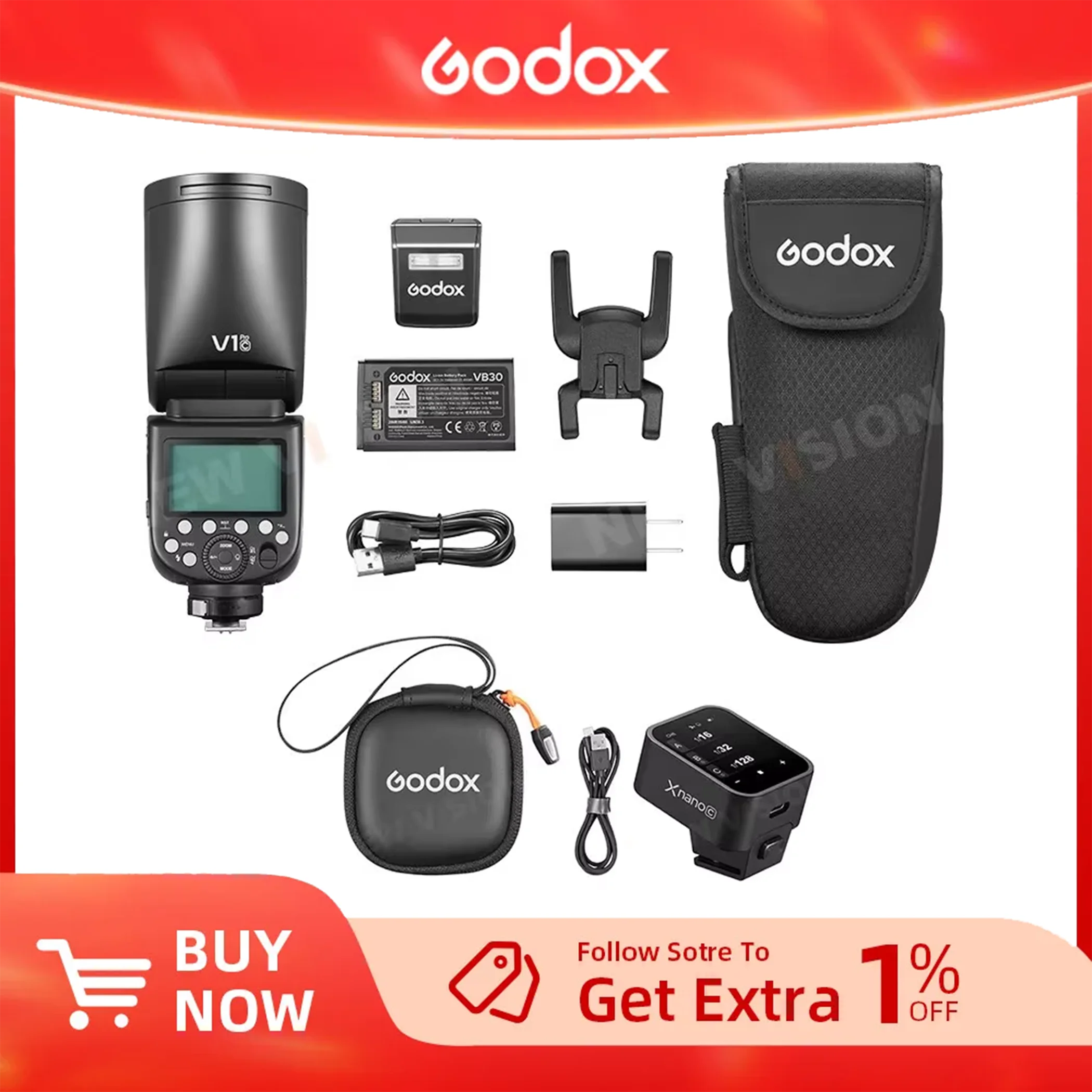 

Godox V1Pro-N/S/C/F/O and X3(Choose) TTL Li-ion Round Head Camera Flash Wireless Speedlight For Canon Sony Nikon Fuji Olympus