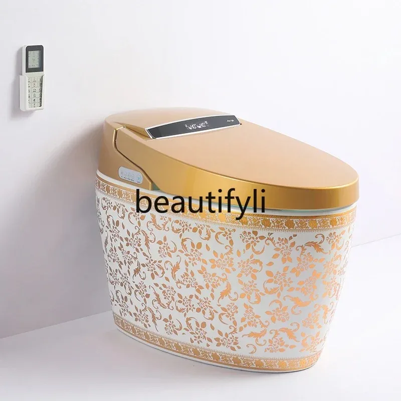 European integrated golden smart toilet, fully automatic electric toilet without water pressure limit