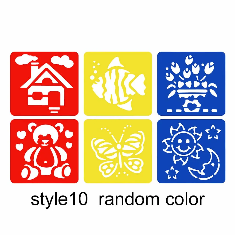 6pcs Cartoon Pattern Drawing Stencils for DIY Crafts