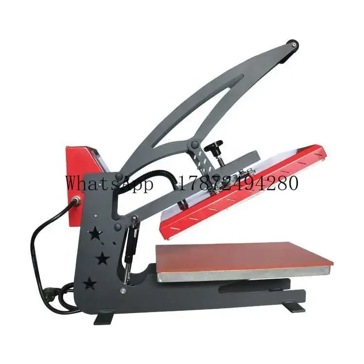 Manual High Pressure Heat Press Machine Single Station Flatbed Printer for T-shirt Fabrics Garment Printing PY