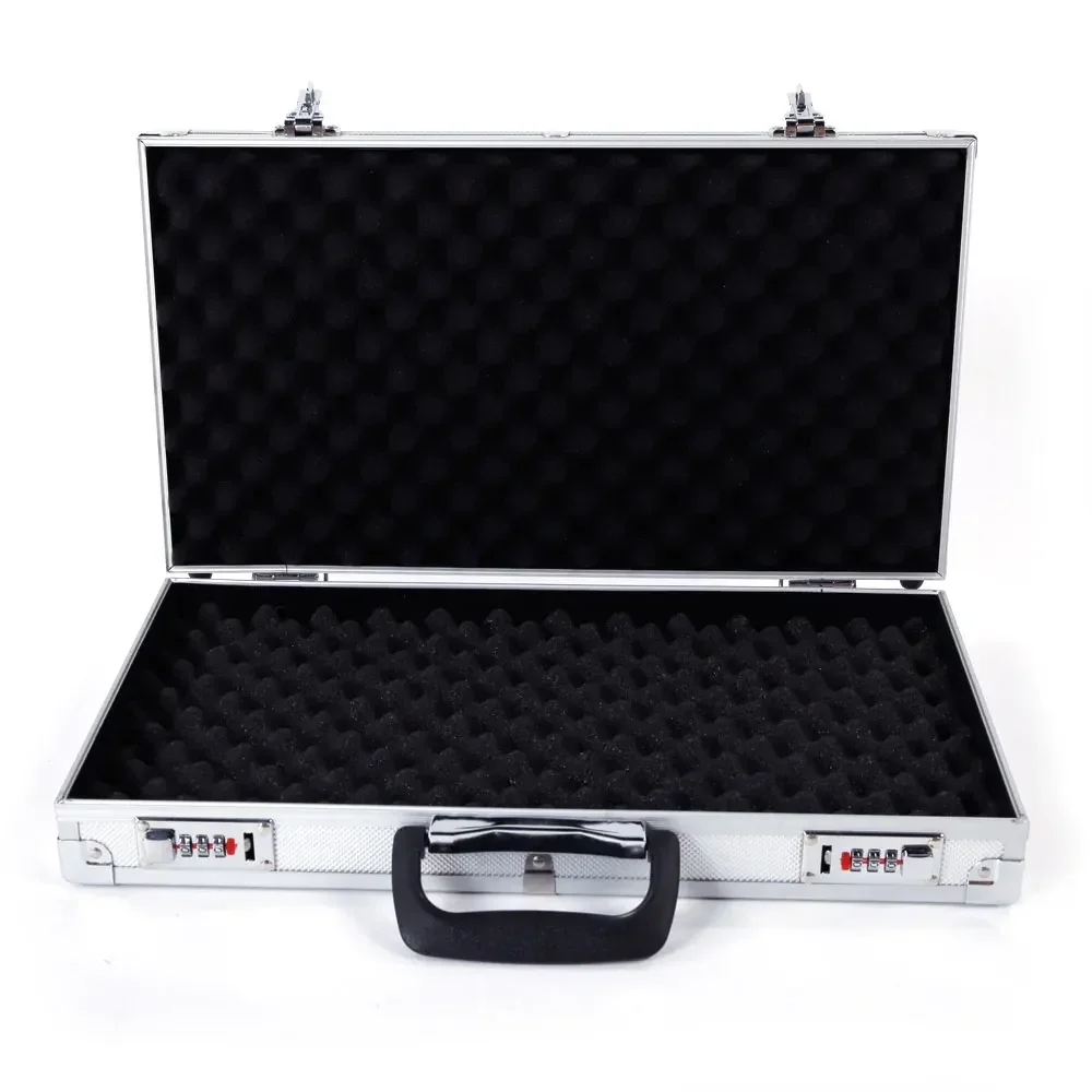 45*25*7.5 ซม.อลูมิเนียมใหม่กรอบปืนล็อคปืนพก HandGun ล็อคกล่อง Hard Storage Carry Case SILVER