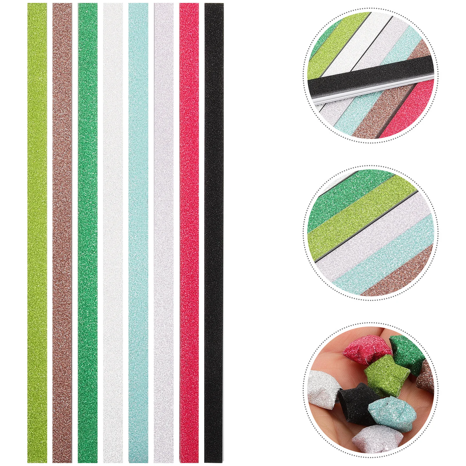 320 قطعة قوس قزح ستار للطي ورقة بريق الحرفية ورقة DIY بها بنفسك اوريغامي النشاط مضيئة توهج ستار ورقة اوريغامي ملحق