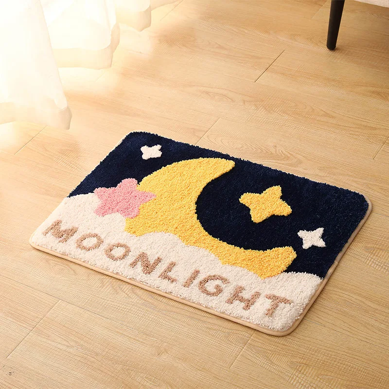 Flocking Absorbent Non-Slip Floor Mat Nebula Series Bathroom Plush Floor Mat Home Decoration Door Mat