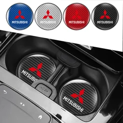 Car Coaster Waterproof Non-Slip Mat Water Cup Slot Decoration For Mitsubishi Lancer 9 Outlander ASX L200 Pajero Colt Accessories
