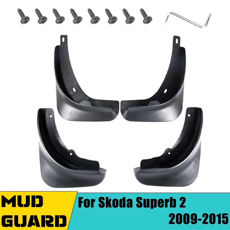 

4pcs Car Mudguards For Skoda Superb 2 MK2 B6 3T 2009-2015 2010 2011 Auto Splash Guard Front Rear Fender Car Accessories Mudflap