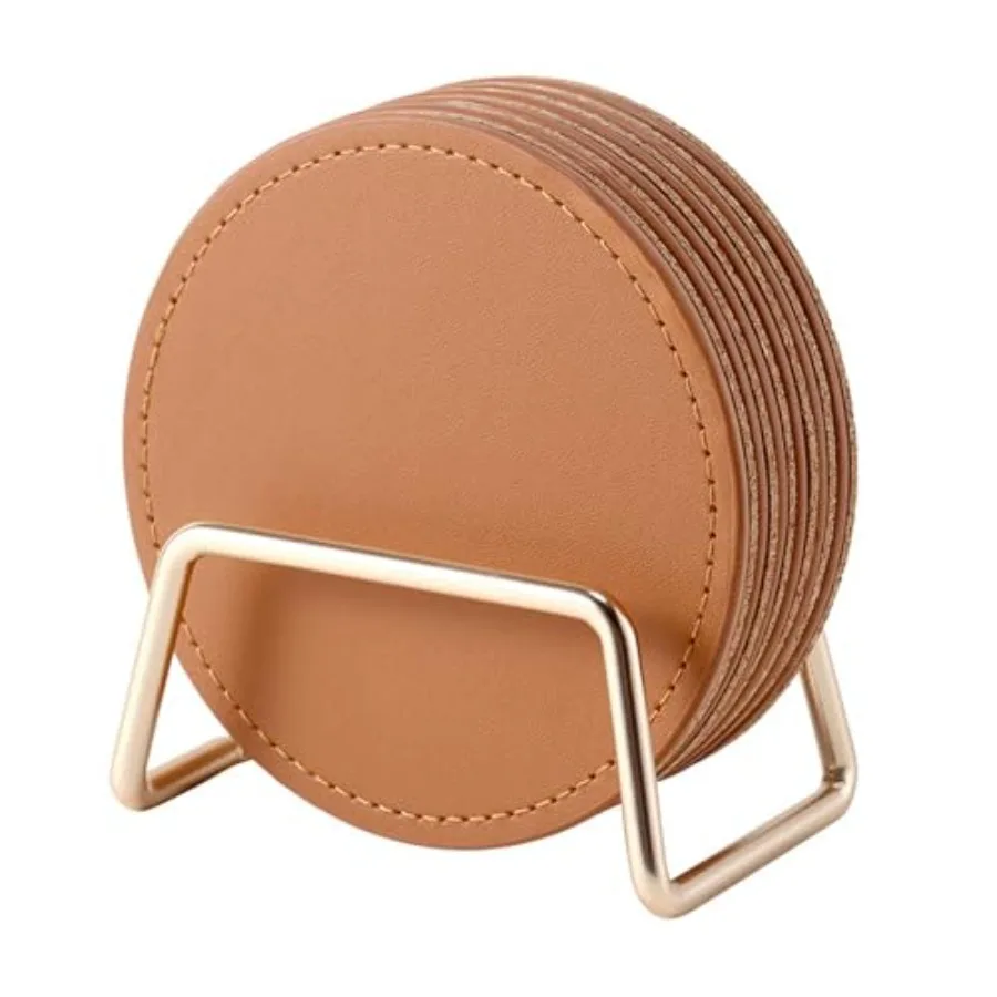 

Coasters Set of 6 with Holder - 3.9-Inch Drink Coasters, Suitable for Various Types of Cups, Tabletop, and Home Décor