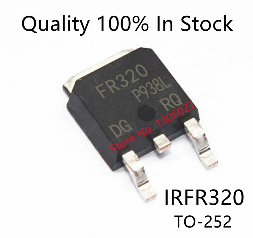 10PCS/ LOT   IRFR320  FR320  IRFR320TRPBF MOS field effect tube patch TO-252 N-channel 400V 3.1A transistor