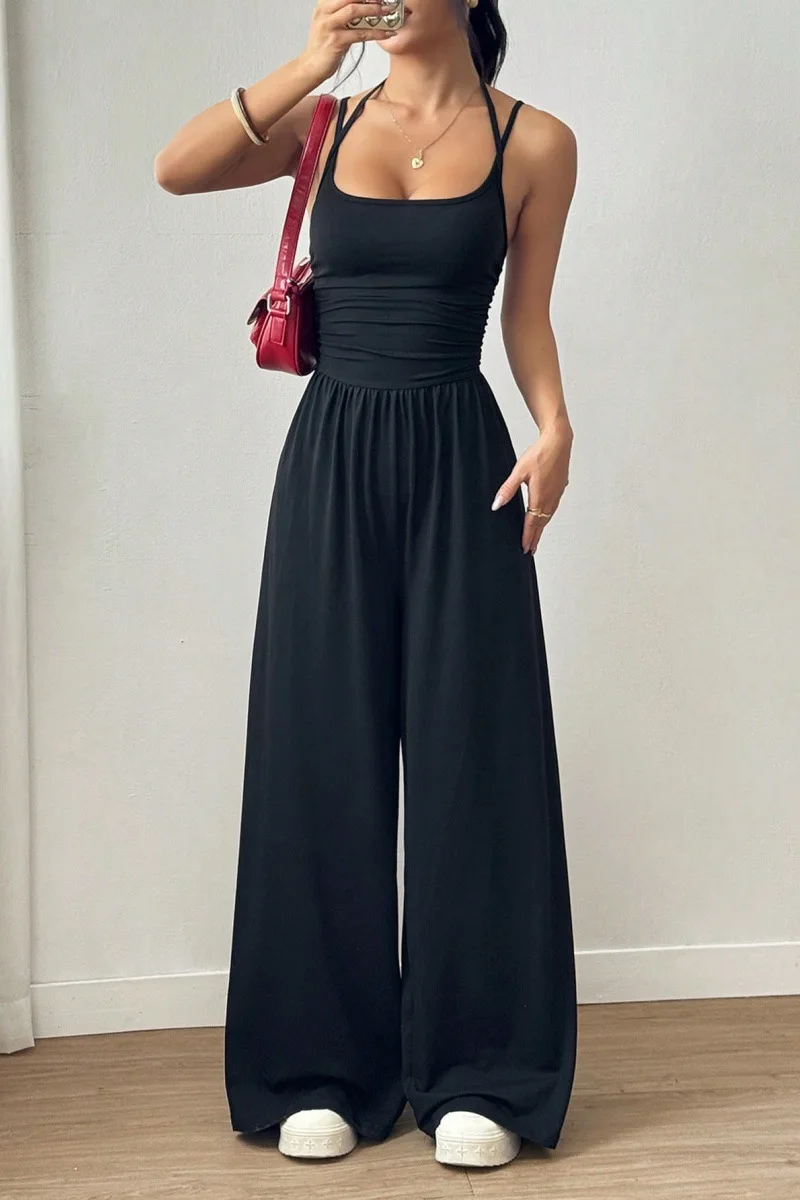 Spring Fall 2025 New Arrival Women's Jumpsuit Solid Color Double-Strap Relaxed-Fit Casual Pants Y2k Clothing