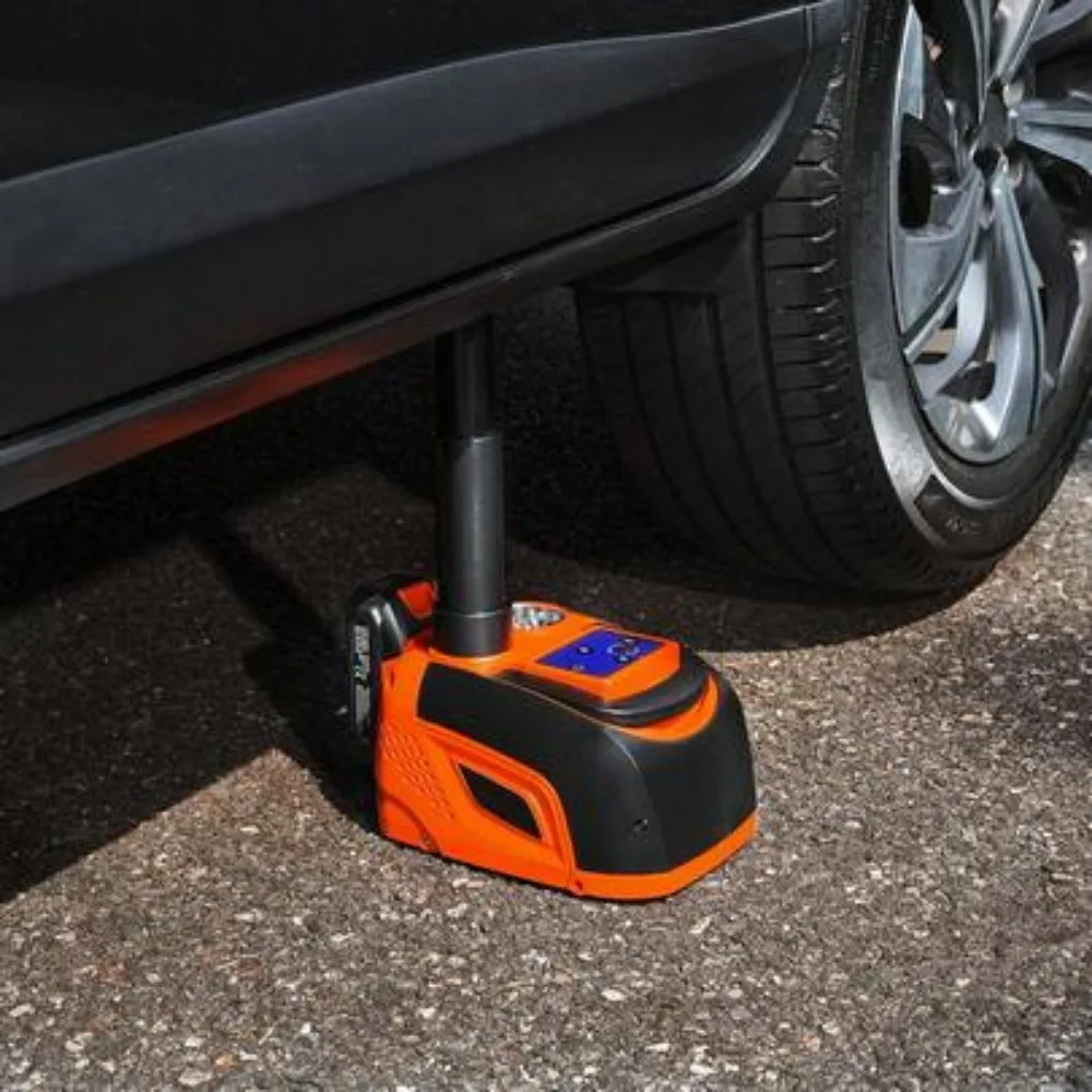 Adjustable Portable Electric Scissor Car Jack 5 Ton 11000 Lbs with LED Light Remote Control for Sedan SUV Truck