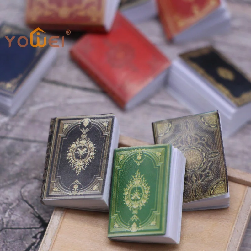 Latest 9Pcs/set Doll House Classical Books Mini Pocket Jane Diary Micro Shielding Scene Page Book