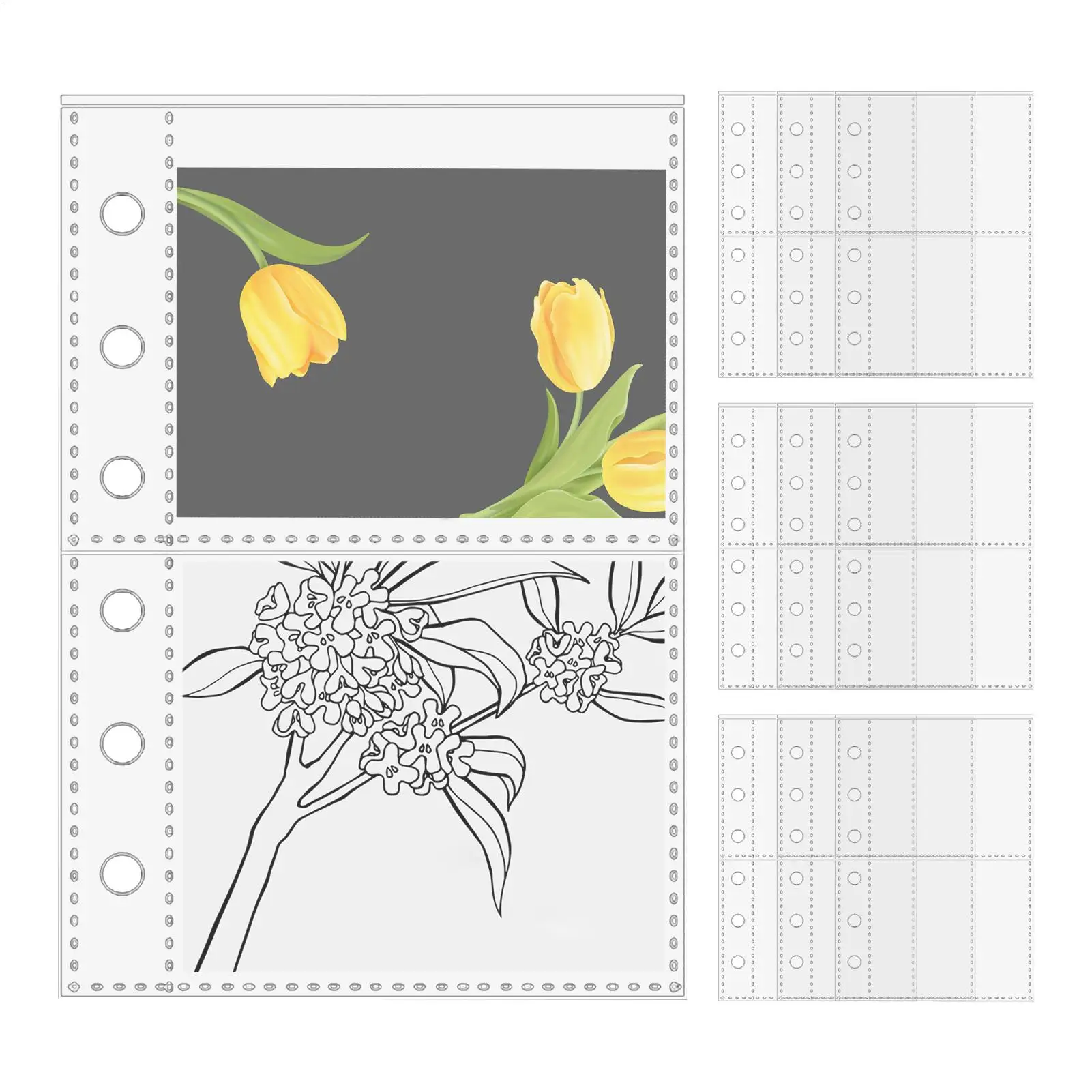

10pcs A7 6 Ring Binder Replacement Card Pages Card Protector Sleeves Flexible Transparent Frosted Pages Flexible Personalization