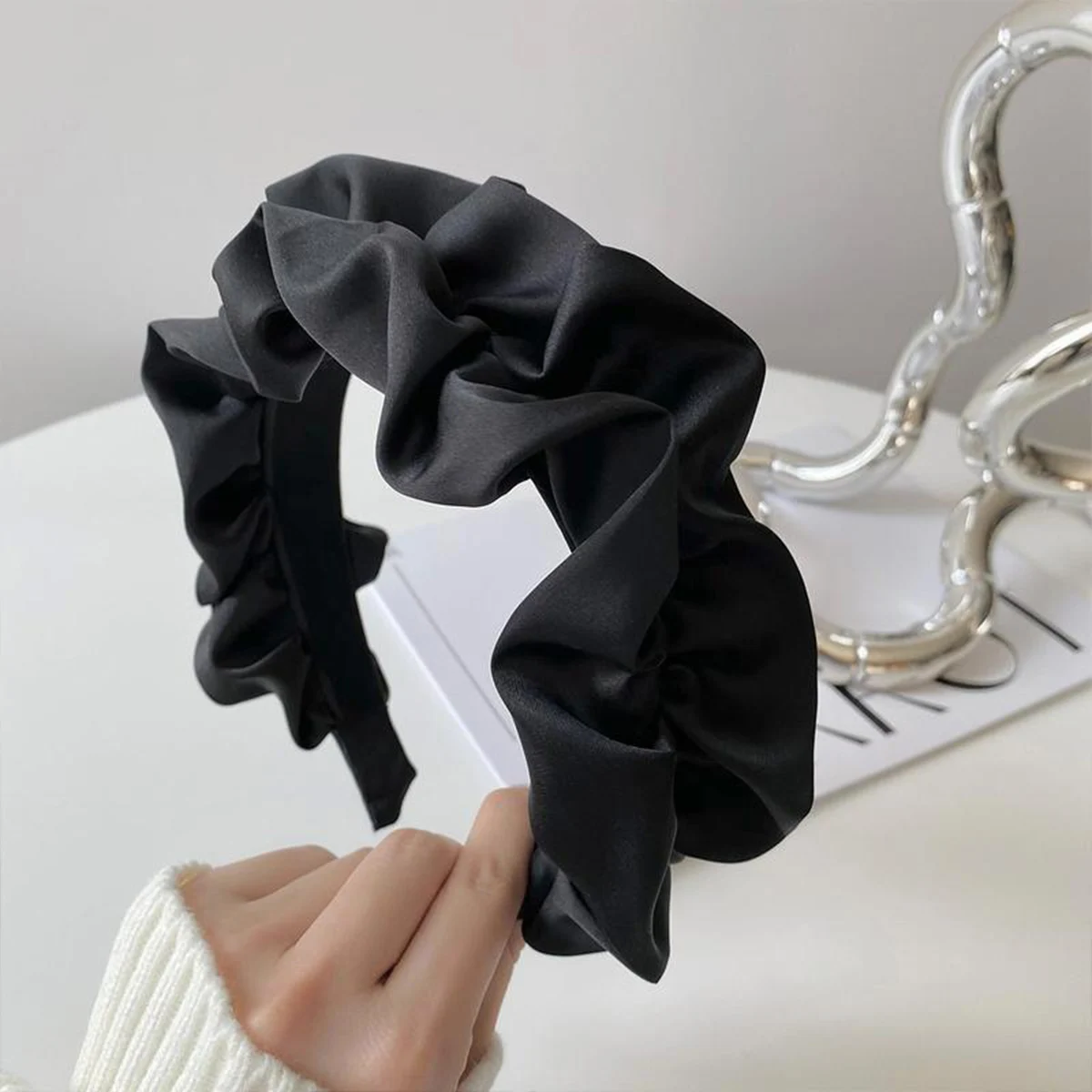 

1Pc Fashion Hair Hoop Hair Bands For Women Girls Flower Solid Color Headbands Designer Wide Hairband Hair Accessories Headwear