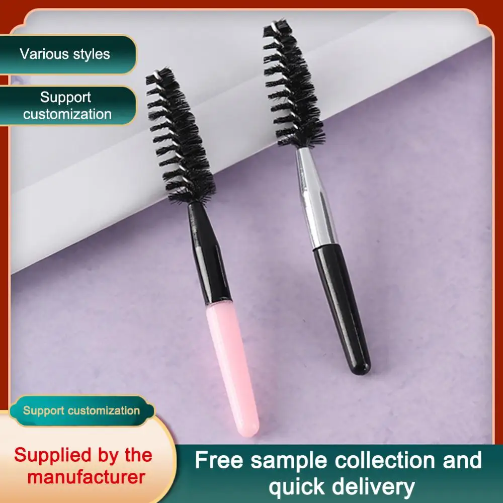 Portable Short Soft Hair Bevel Eyebrow Brush Spiral Brush Eyelash Brush Mascara Applicator Makeup Brush Tool