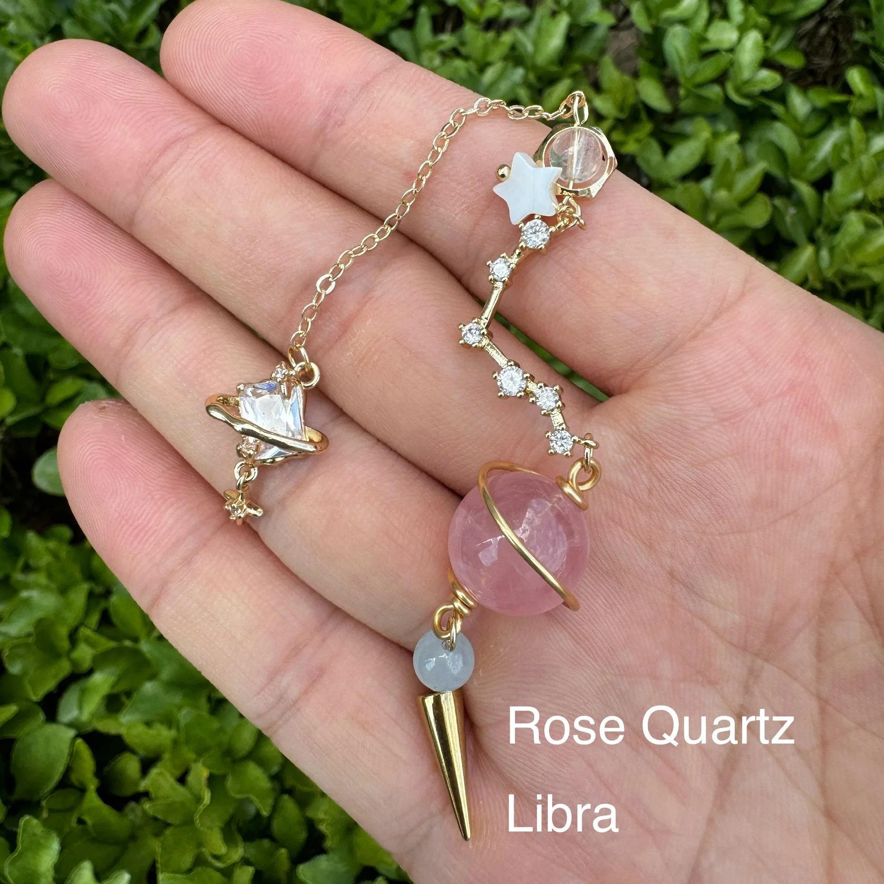 Hand Made Crystal Spirit Pendulum‌ Healing Stone Zodiac Witchcraft Supplies Balancing Accessories Divination Home Decor