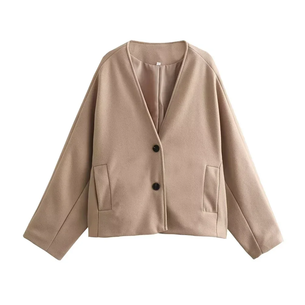 Casual Occasion Everyday Use L M S Women Jacket Casual Lantern Sleeve Coat Women Coat Single Breasted Daily Use