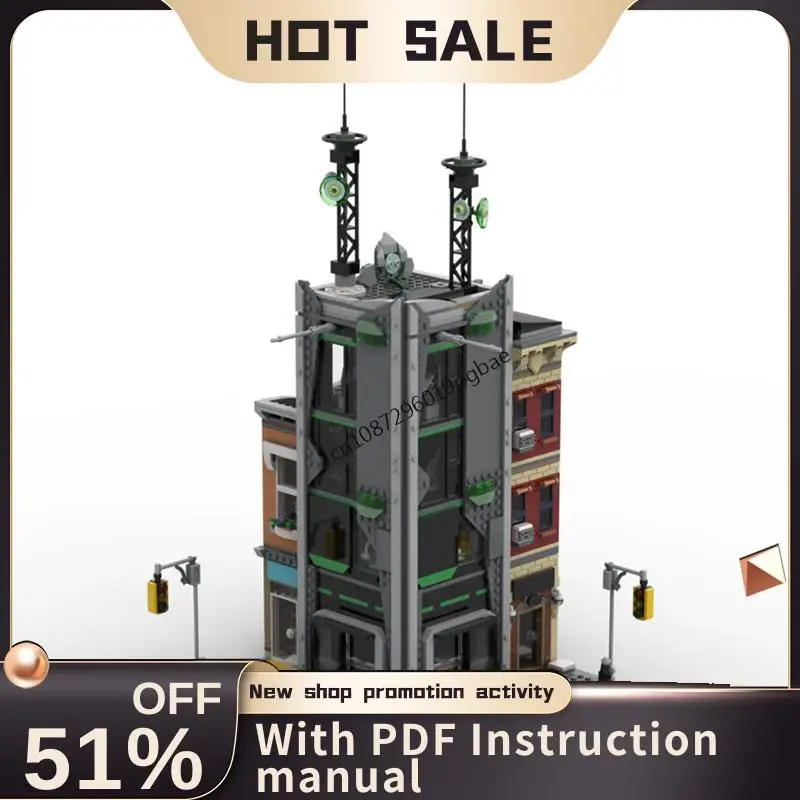 جديد 1809 قطعة فيلم البطل الشهير الساخن Moc Oscorped برج نموذج اللبنات لتقوم بها بنفسك الأفكار الإبداعية الاطفال اللعب هدايا عيد الميلاد