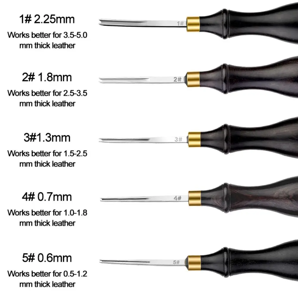 Professional Leather Edge Bevelers Functional Wooden Handle Wide Mouth Skiving Tool Portable Leather Edge Beveler Grooving