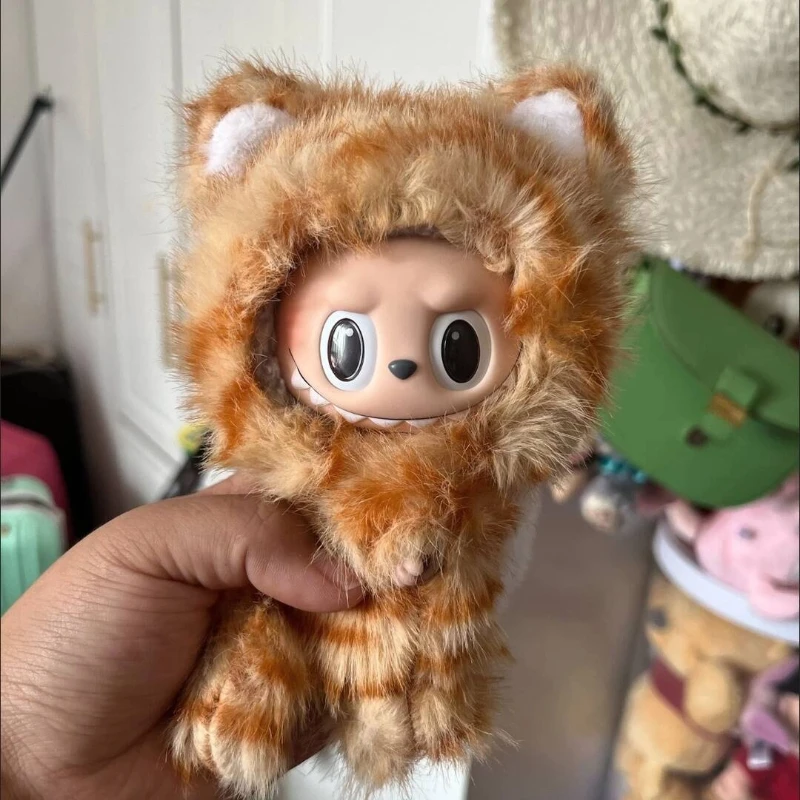 

For Labubu Clothes17cm Furry Hakimi Generation Three Standing Doll Pendant Pull Baby Change Costume Toy for Kids
