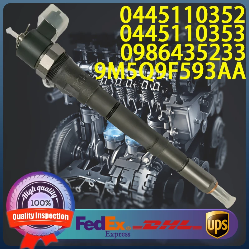 

0445110352 0445110353 0986435233 9M5Q9F593AA 1633633 Common Rail Fuel Injector For Ford Focus 1.6 D Turnier TDCi Engine