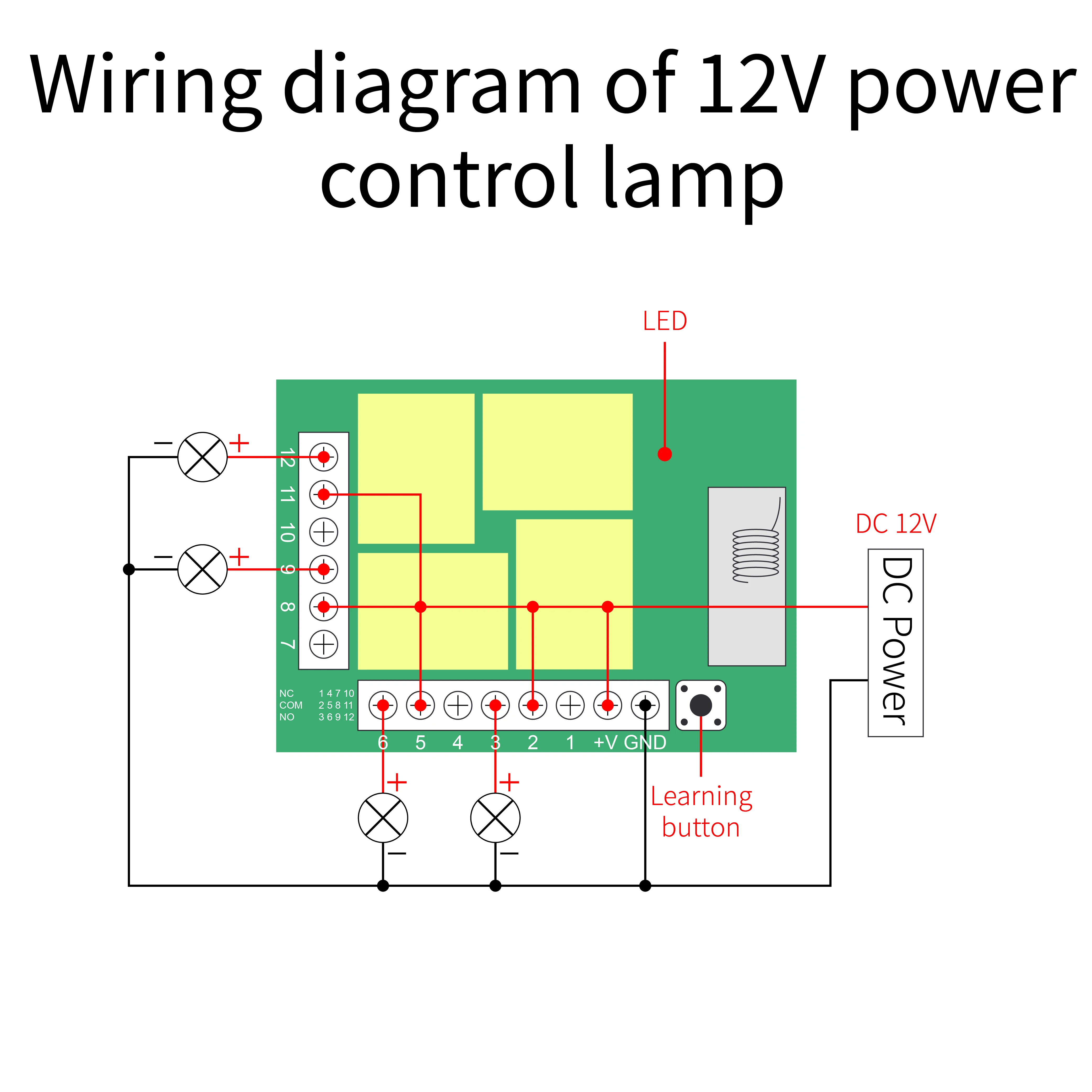 Qiachop-Interruptor de Control remoto inalámbrico, módulo receptor de relé de 4 canales, transmisor remoto RF de 433MHz, CC de 12V, 433,92 Mhz