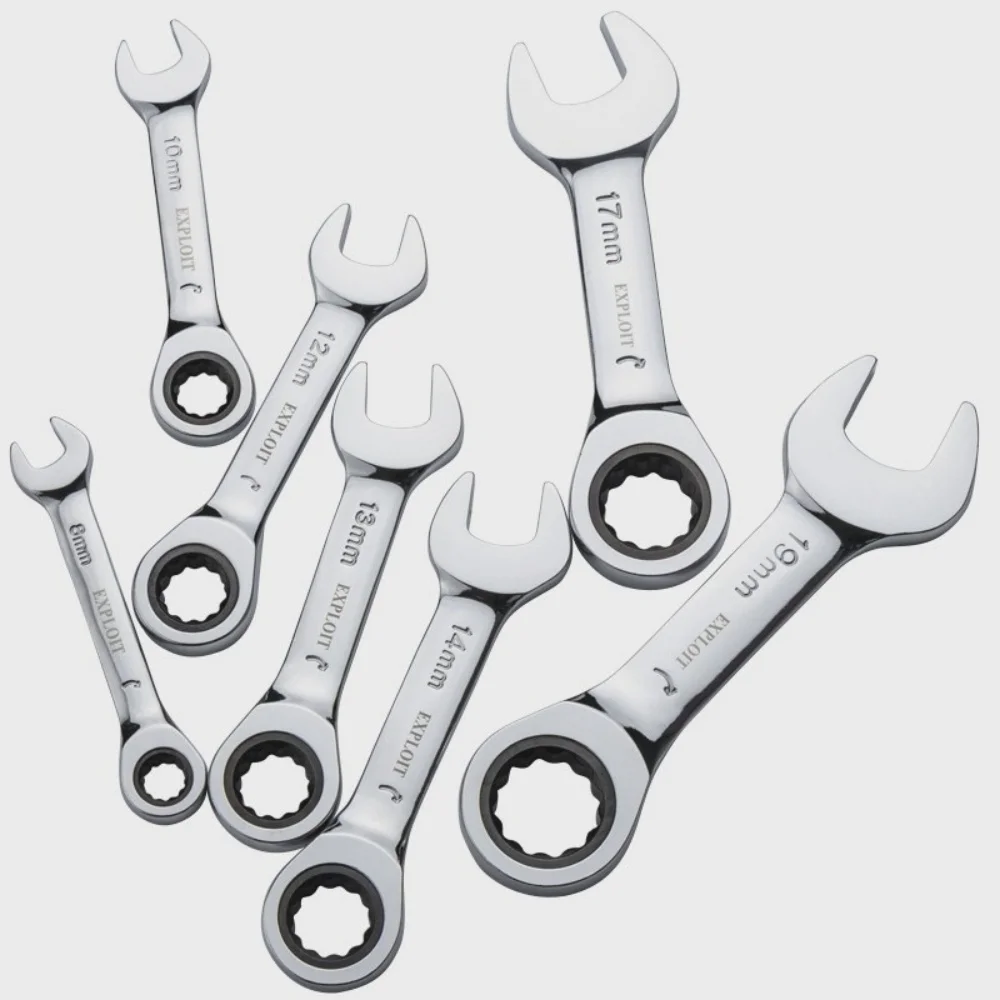 Mini Dual-purpose Ratchet Wrench Short Handle Labor-saving Ratchet Wrench Adjustable Auto Repair Hardware Ratchet Spanner Tool