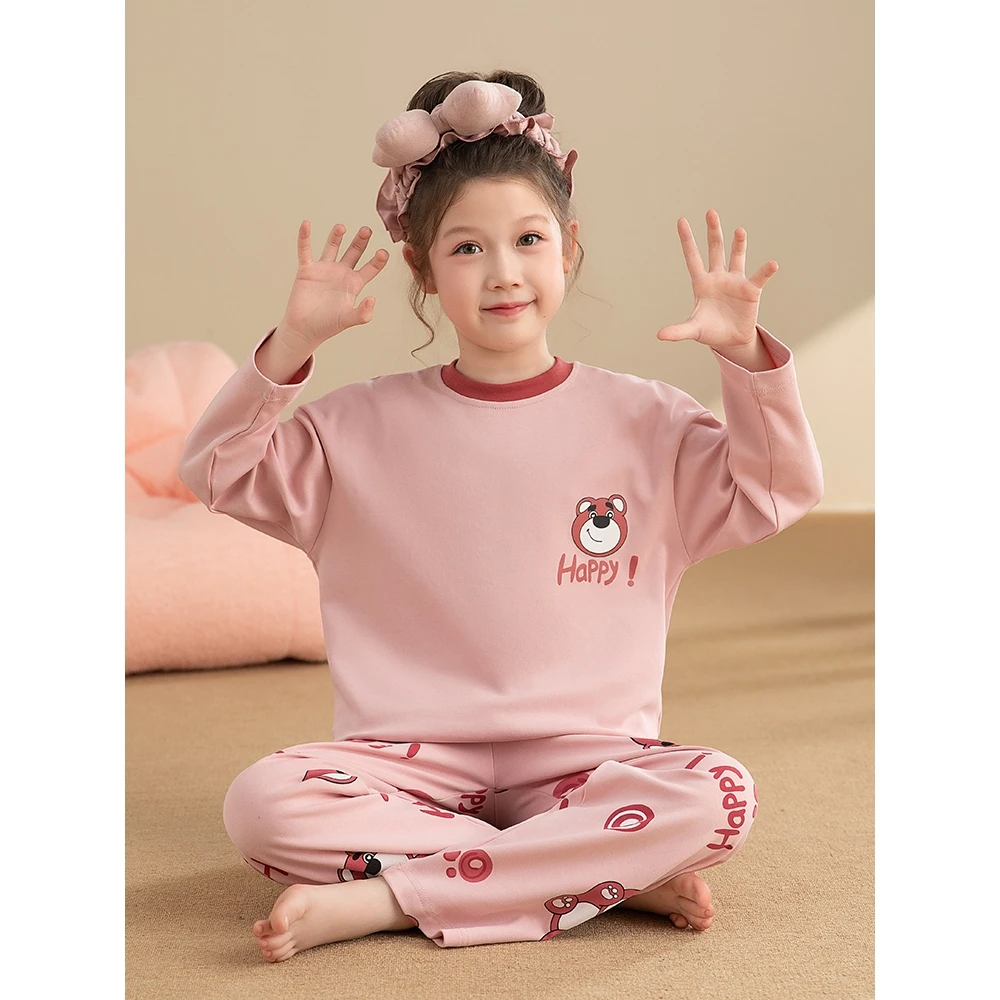 anseola-pure-cotton-long-sve-children's-nightgown-spring-autumn-new-sle-trendy-girls-spwear-big-kids-faionable