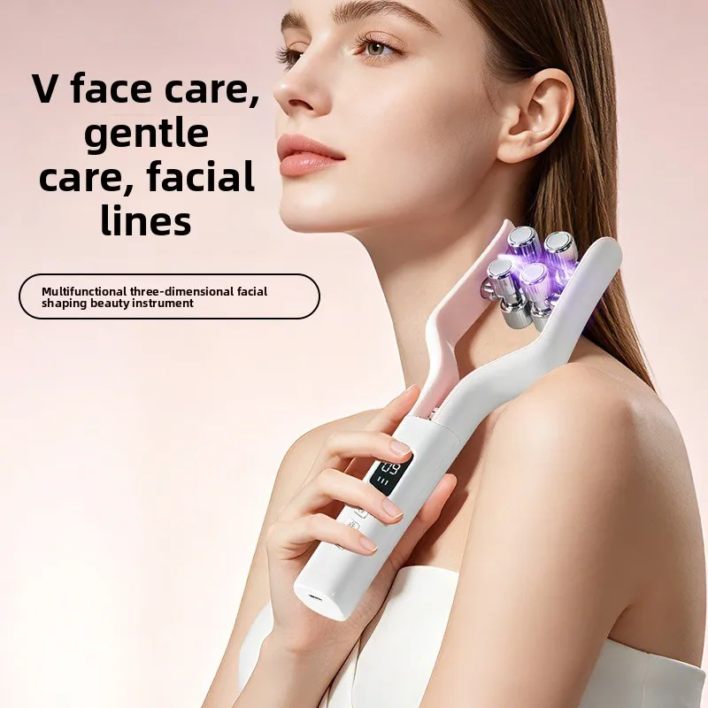 Household Beauty Instrument Eight-roller Massager Face Massager Small V Face Micro-current Beauty Instrument