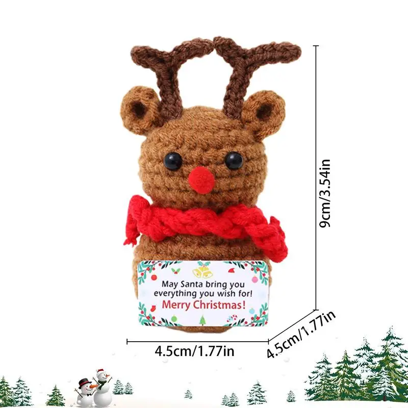 عيد الميلاد الكروشيه الدمى الحلي ثلج شجرة عيد الميلاد اليدوية ألعاب من القطيفة مصغرة التماثيل محبوك دمية للأطفال هدية عيد الميلاد
