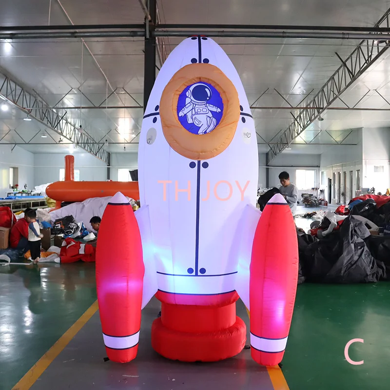 free air ship to door! 2.5m high Exhibition Advertising Decoration Model Inflatable Space Shuttle Rocket balloon with light