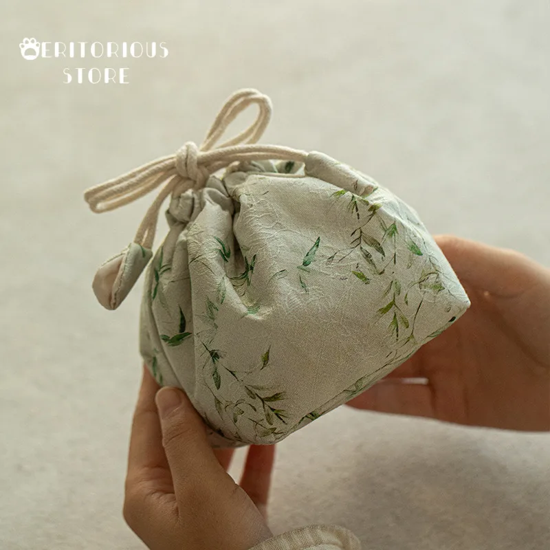 المنسوجة القطن الشاي دافئ حفل الشاي حقيبة الخيزران إبريق الشاي غلاية حقيبة السفر كوب غطاء وعاء حقيبة التخزين في الهواء الطلق حفل الشاي اكسسوارات #5