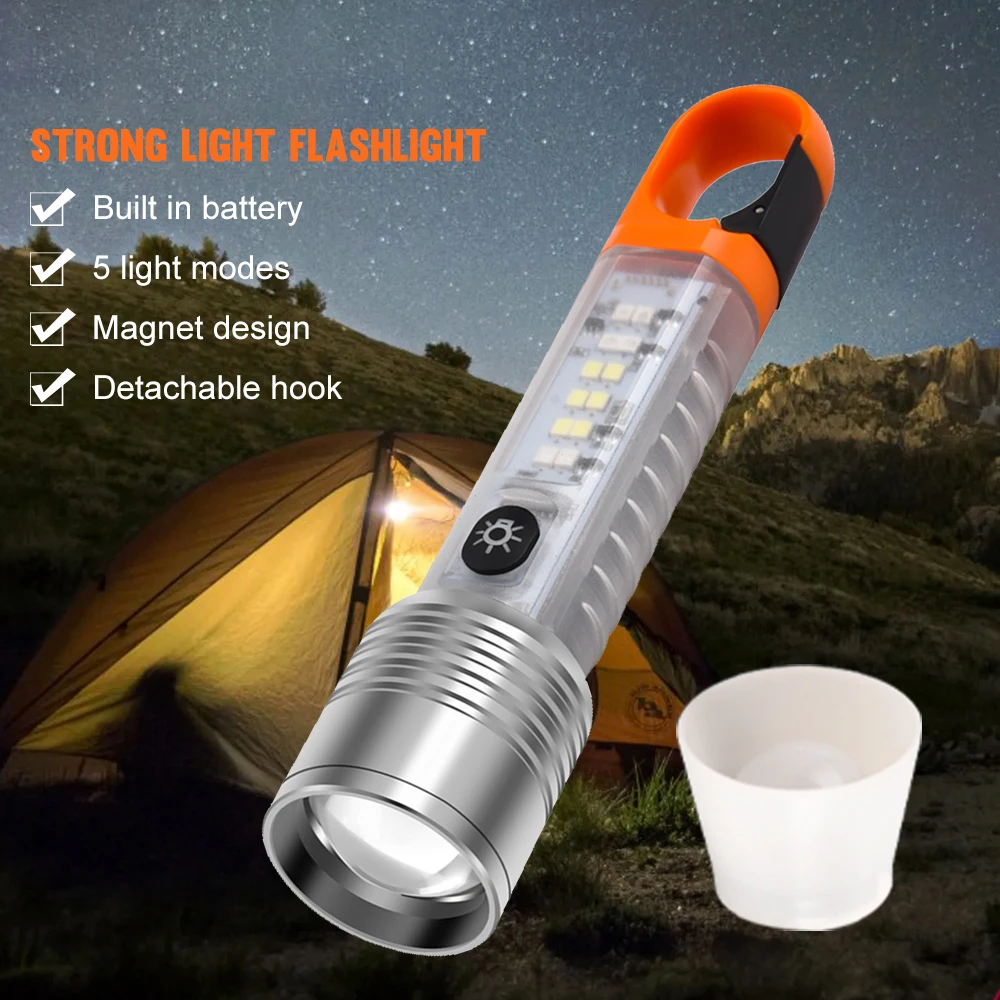 

FUNNYDEER S21PRO 1000m Long White Flashlight Work Lamp IPX4 Waterproof 20h Lantern Built-in Battery Type-C Charing Camping Torch